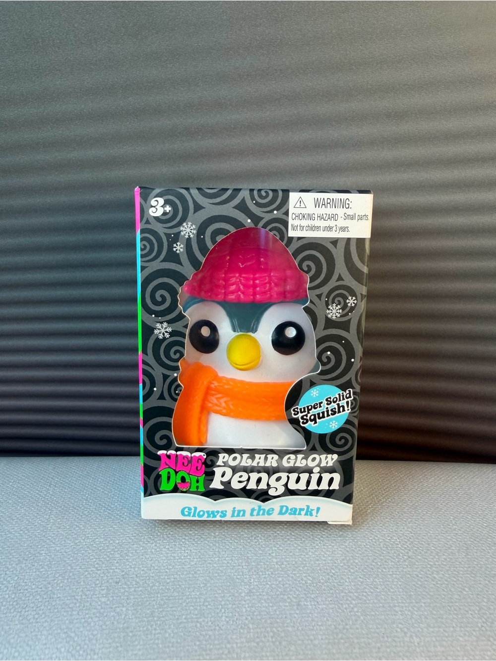 Needoh Polar Glow Penguin Toy - White, Orange & Pink